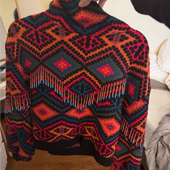 FARM Rio Multicolor Geometric Turtleneck Sweater - Picture 2 of 2